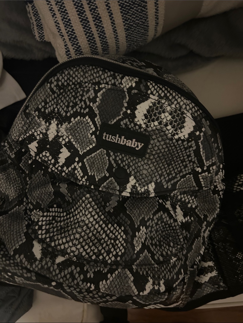 tushbaby Black & White Snake-Print Baby Bag set